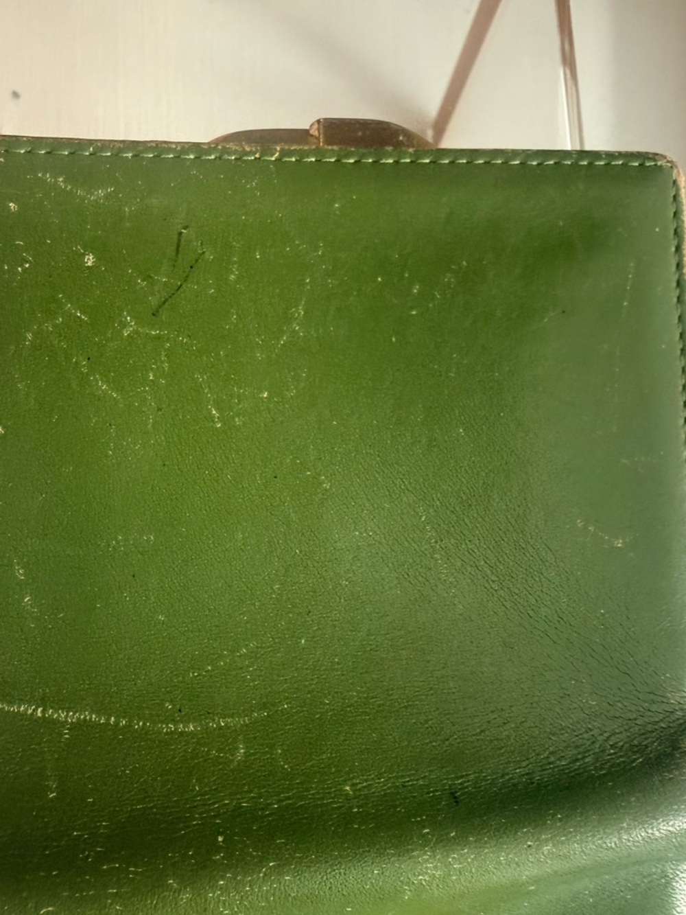 Givenchy Authentic Vintage Olive Green ostrich and smooth Leather Wallet - Picture 2 of 12